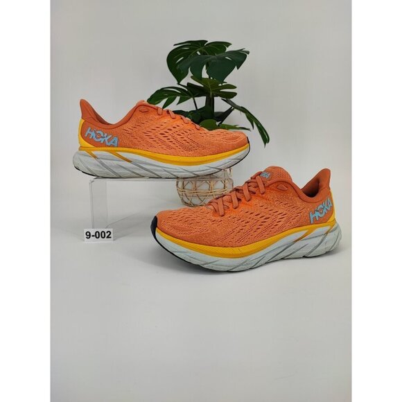 Hoka One One Women's Clifton 8 Orange Running Training Shoes Size 9D US - Picture 1 of 11